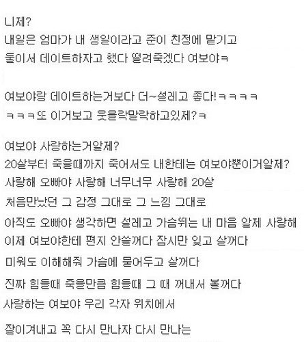 오빠 거기선 행복해?txt