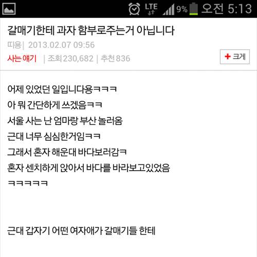 갈매기한테 까까 함부로 주면 안됨