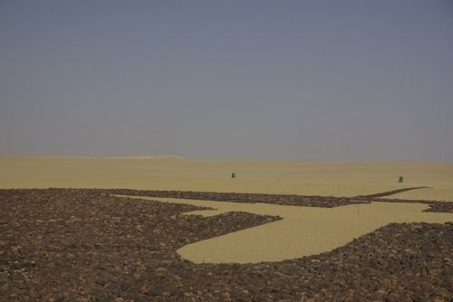 사막에 세워진 비행기 추모기념비