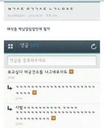 네이버에서 보석같은 댓글드립