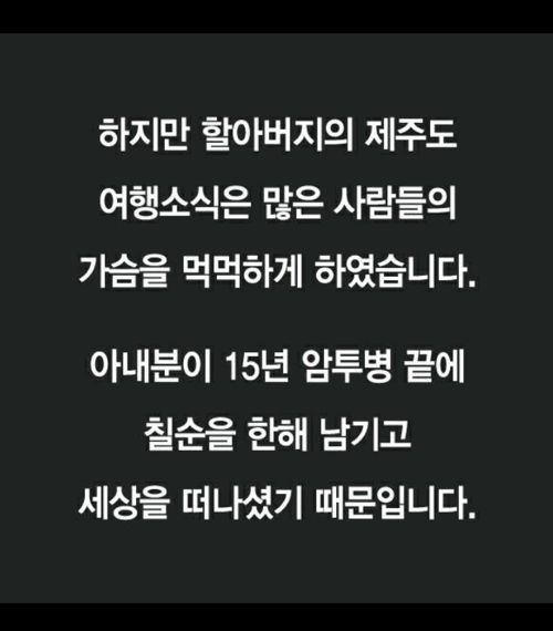 좋아요 1만개로 제주도여행간 할아버지 이야기