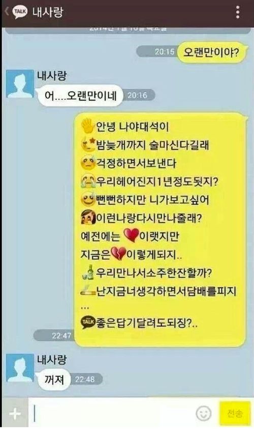 헤어진 여친에게 카톡