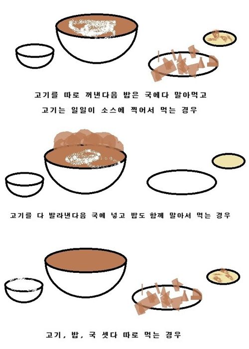 사람마다 다른 국밥 먹는 방식