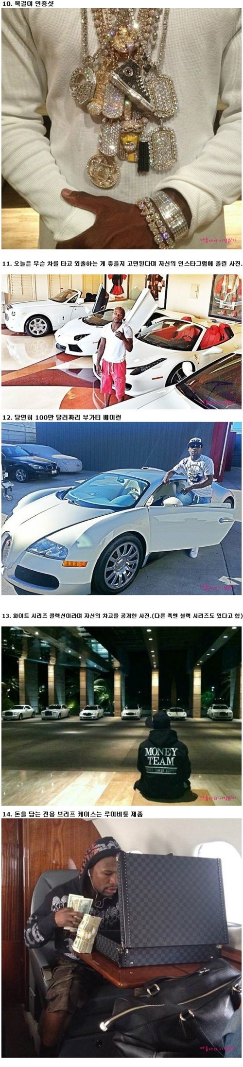 스포츠선수 수입 1위 메이웨더 돈자랑