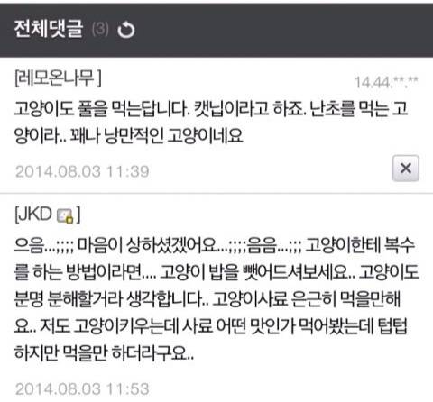 고양이에게 복수하는법(식물갤)