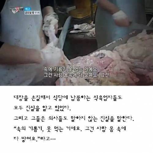 위험한 `대창구이' 의 현실