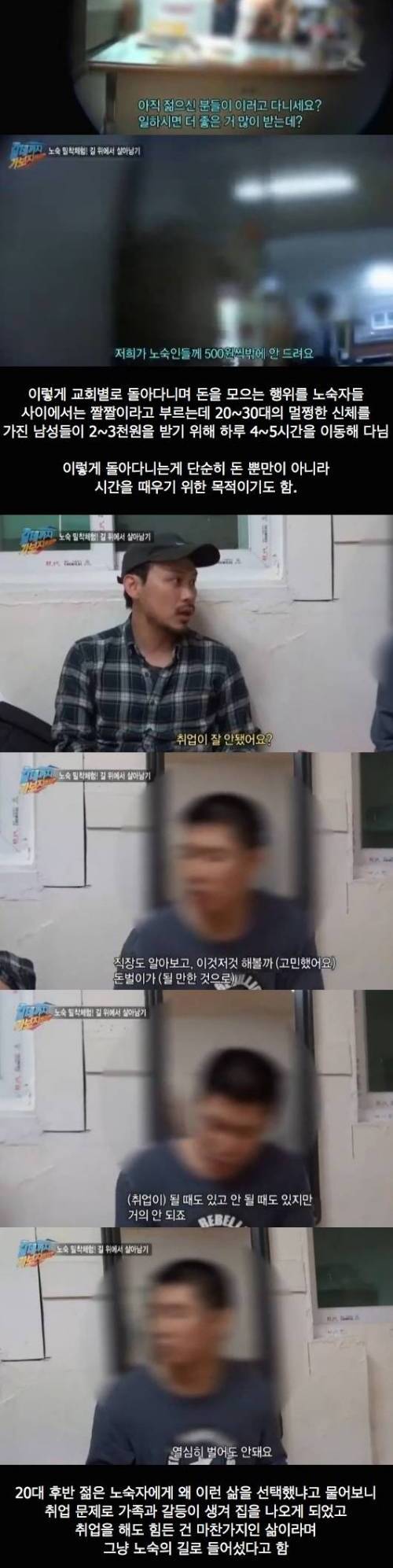 젊어지는 노숙자들