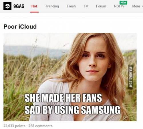 아이클라우드 여배우 사생활 누출에 대한 9gag 성님들의 입장