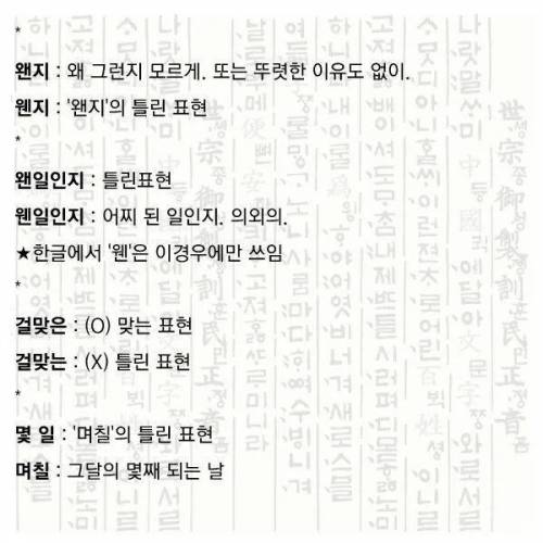 자기소개서에서 자주 틀리는 맞춤법 모음