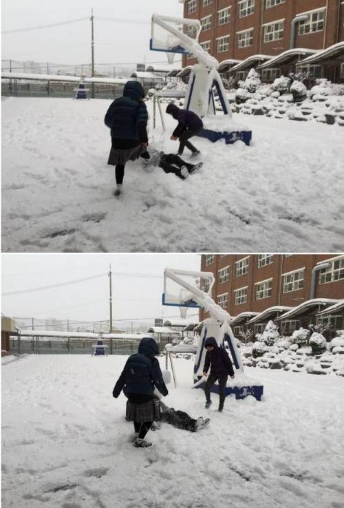 교장선생님을 패대기 친 선생님과 학생들은