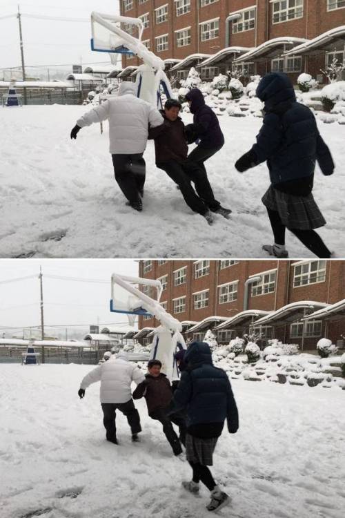 교장선생님을 패대기 친 선생님과 학생들은