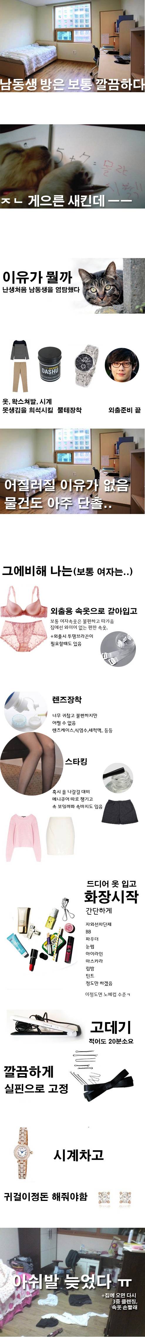 여자방이 지저분한 이유