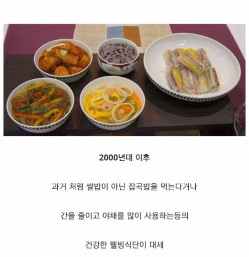 한국인의 밥상 시대별 비교