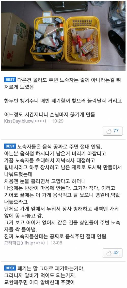 편의점 폐기 음식을 노숙자들에게 주면 안되는 이유