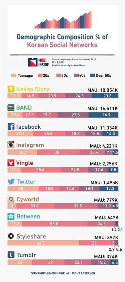 SNS 사용자 연령별 분포