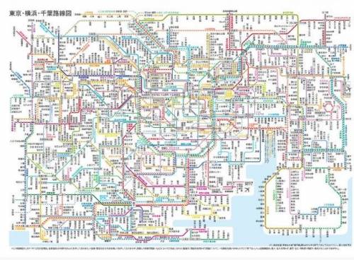 본 도쿄의 JR + 지하철 노선도