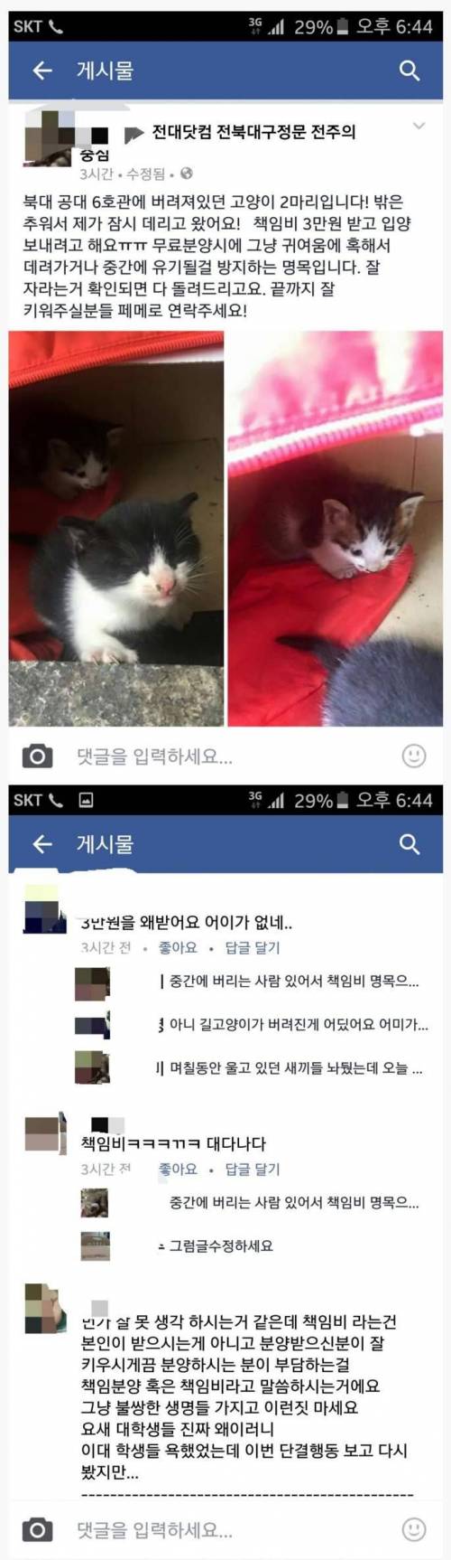 유기묘 책임비 받아야한다vs 안받아야한다