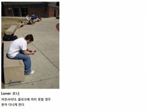 미국 고등학교의 패거리 종류