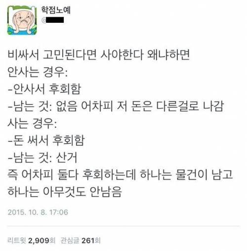 돈때문에 살까말까 고민되면 사야함