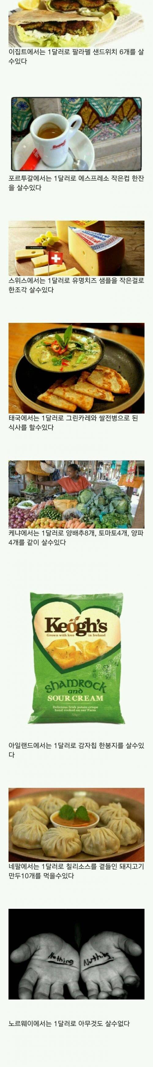 1달러로 살 수 있는것들.