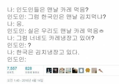 인도 사람들은 매일 카레먹냐?