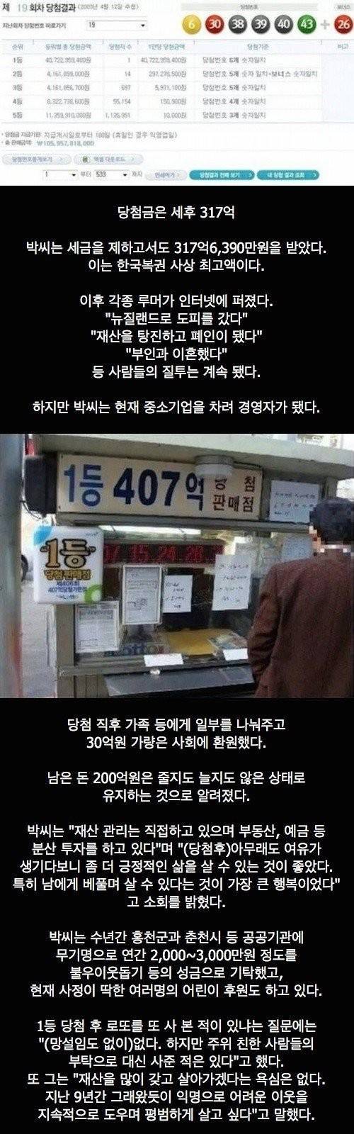 로또 역대 최고액 당첨자 이야기.jpg