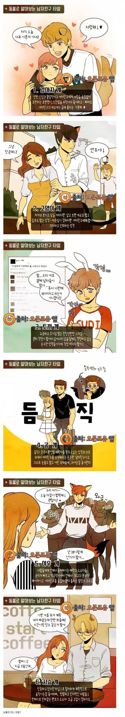 동물로 알아보는 남자친구 타입