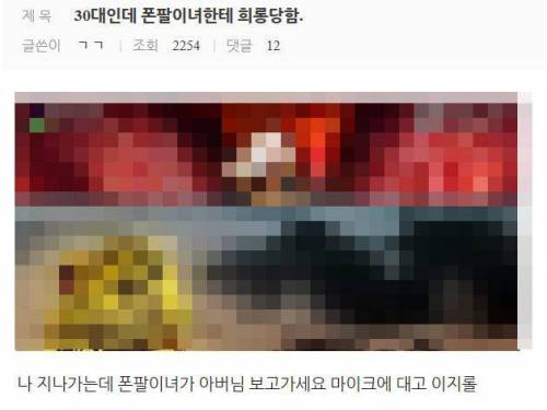 폰팔이에게 희롱당한 주갤러