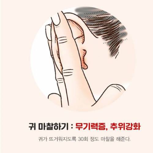 피로를 풀어주는 귀 마사지법