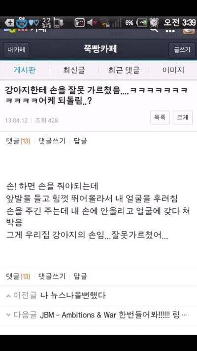 강아지한테 잘못가르침.jpg