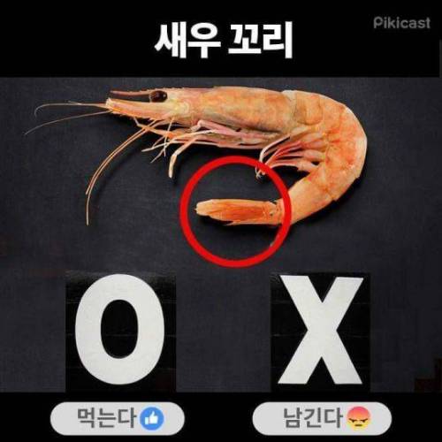 새우꼬리 먹는다 vs 남긴다.jpg