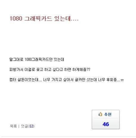 1080이 갖고 싶었을뿐....