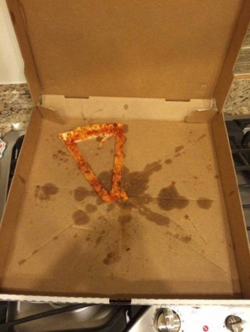 친구한테 피자 한조각만 남겨달라고 했더니..