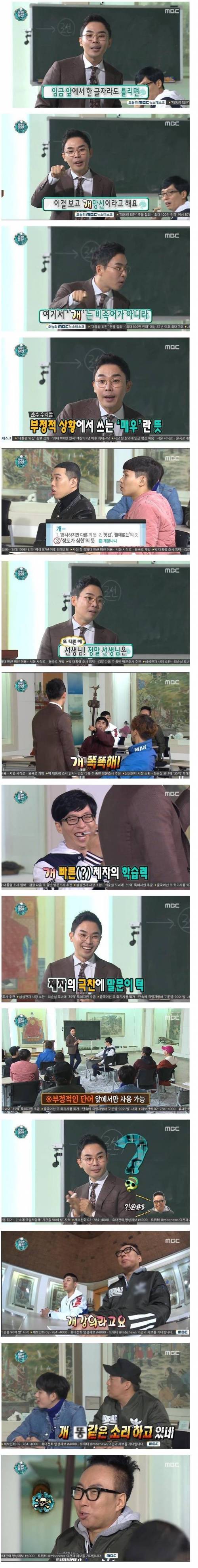 접두사 개에 대해서 배운 무한도전 멤버들