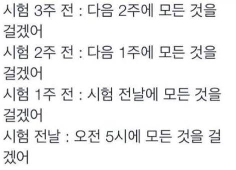 시험 기간을 대하는 우리의 각오