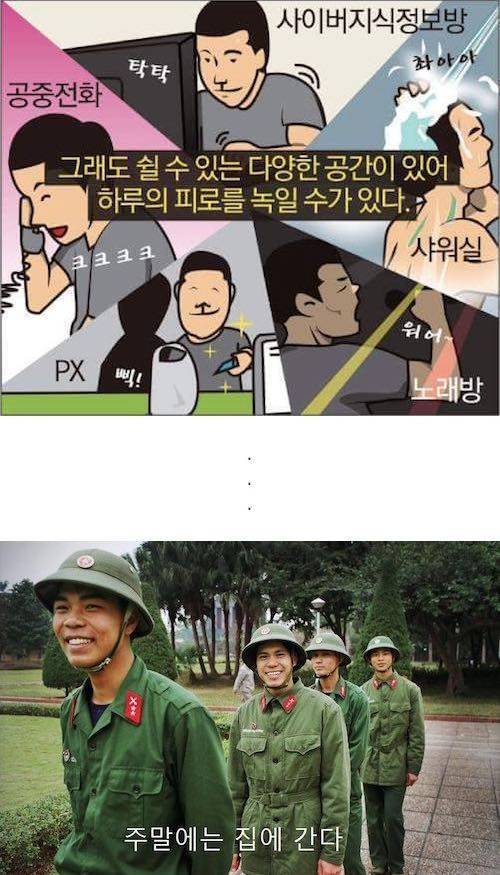 한국군 복지 vs 베트남군 복지