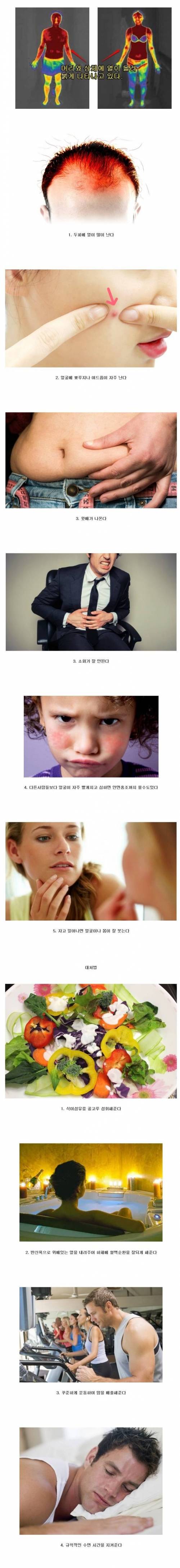 상체에 열이 많으면