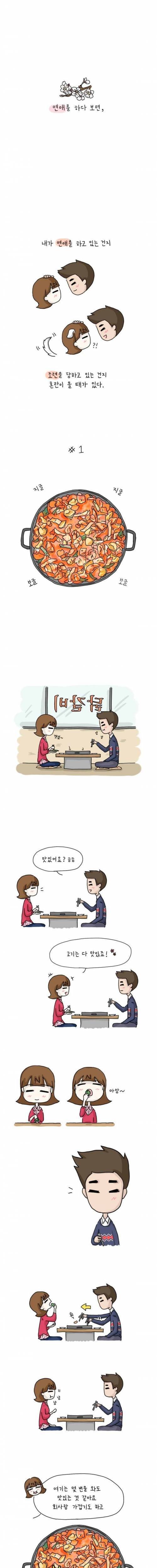 여자친구한테 고기 양보하는 만화.jpg