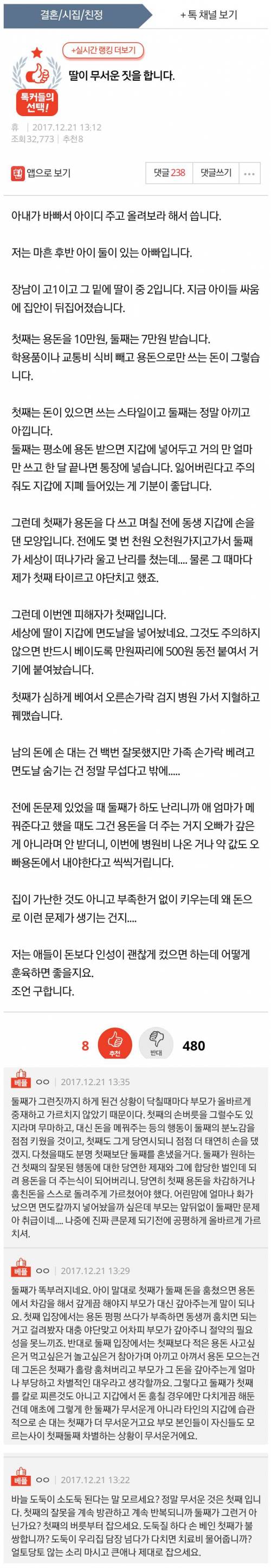 딸애가 이상해졌습니다.pann