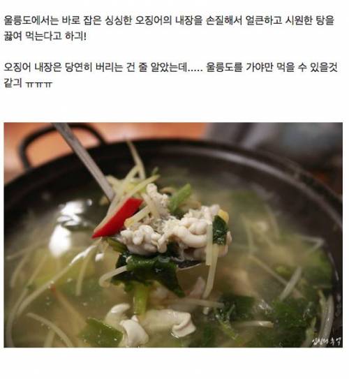 울릉도에서만 먹을 수 있는 오징어내장탕.jp