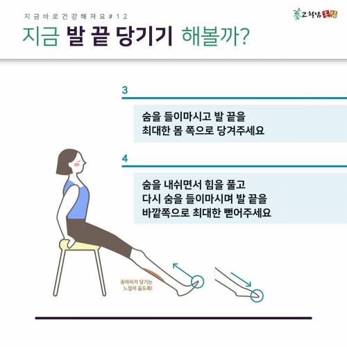 지금 발 끝 당기기 해볼까?