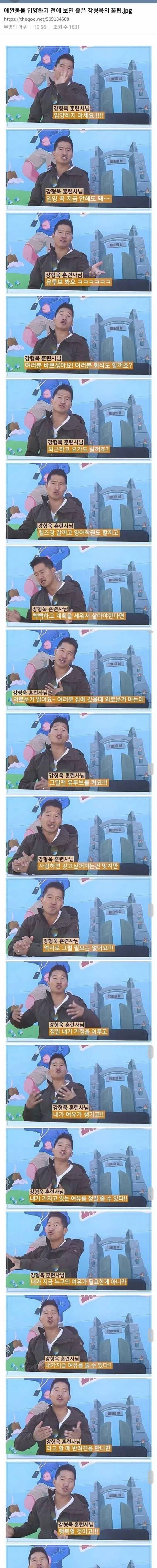 [스압] 애완동물 입양하기 전에 보면 좋은 강형욱의 꿀팁.jpg