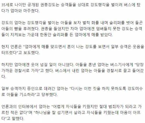 버스털려던 권총강도, 엄마 만나 빰맞고