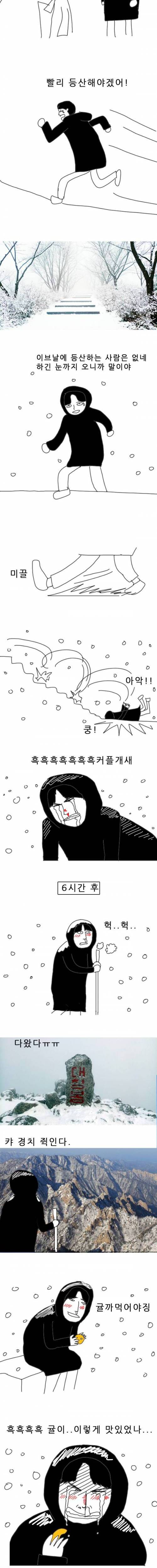 [스압] 크리스마스 이브에 등산하는 만화.jpg