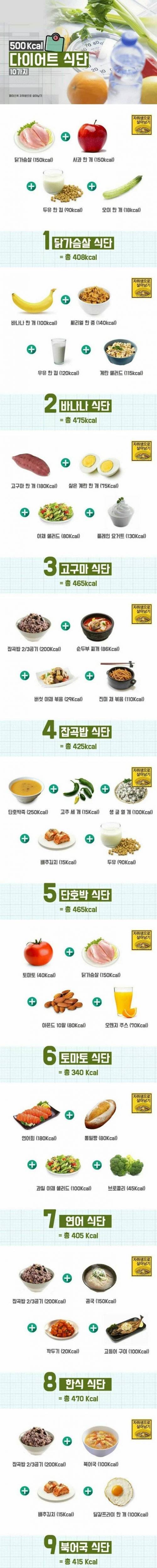 [스압] 500Kcal 다이어트 식단.jpg