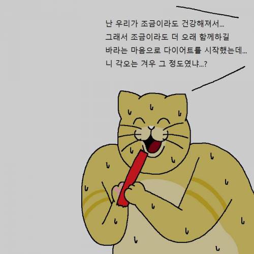 [스압] 고양이랑 같이 다이어트하는 만화.jpg