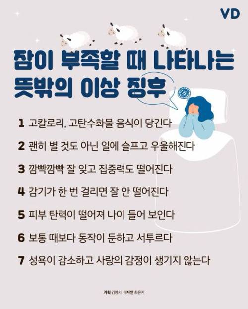 잠이 부족할 때 나타나는 뜻밖의 이상 징후