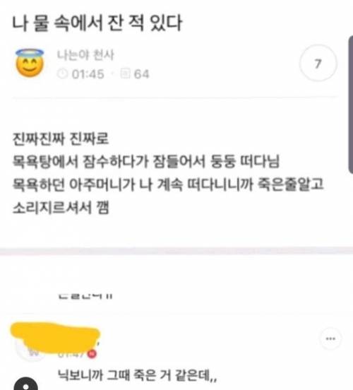 나 물속에서 잔적있다.jpg