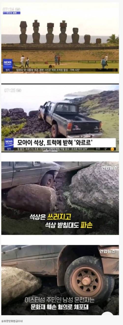 세계 문화유산 모아이 석상 근황