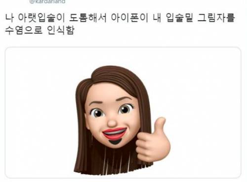 나 아랫입술 도톰해서 아이폰이 이렇게 인식함